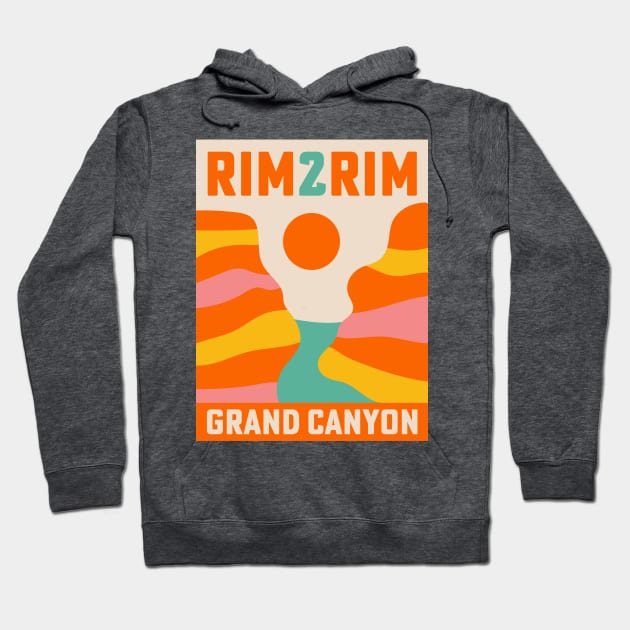 Rim 2 Rim Grand Canyon R2R Rim2Rim Hike Trail Run Hoodie by PodDesignShop